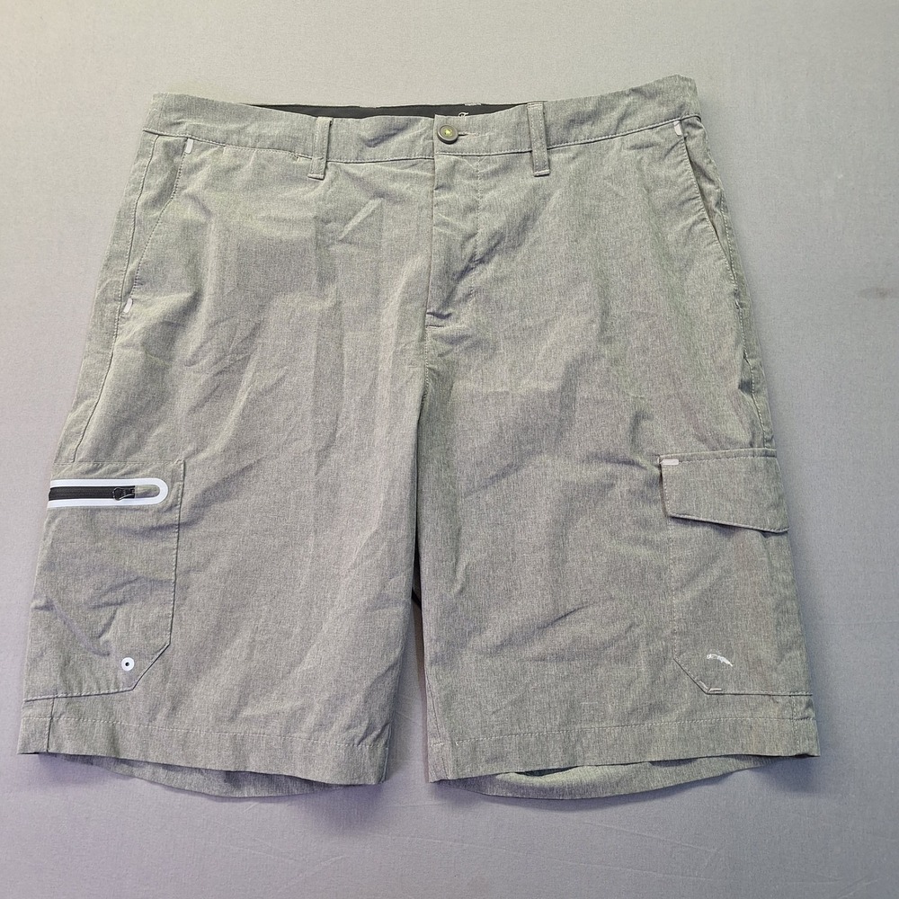 Tommy Bahama IslandZone Mens Gray Cargo Shorts 35x10 Recycled Stretch